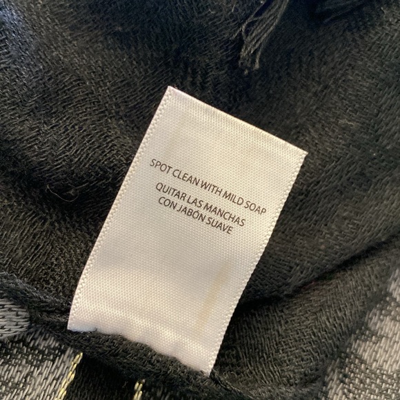 Vintage metallic gold thread black grey wrap shawl scarf with tassel striped - Picture 9 of 13